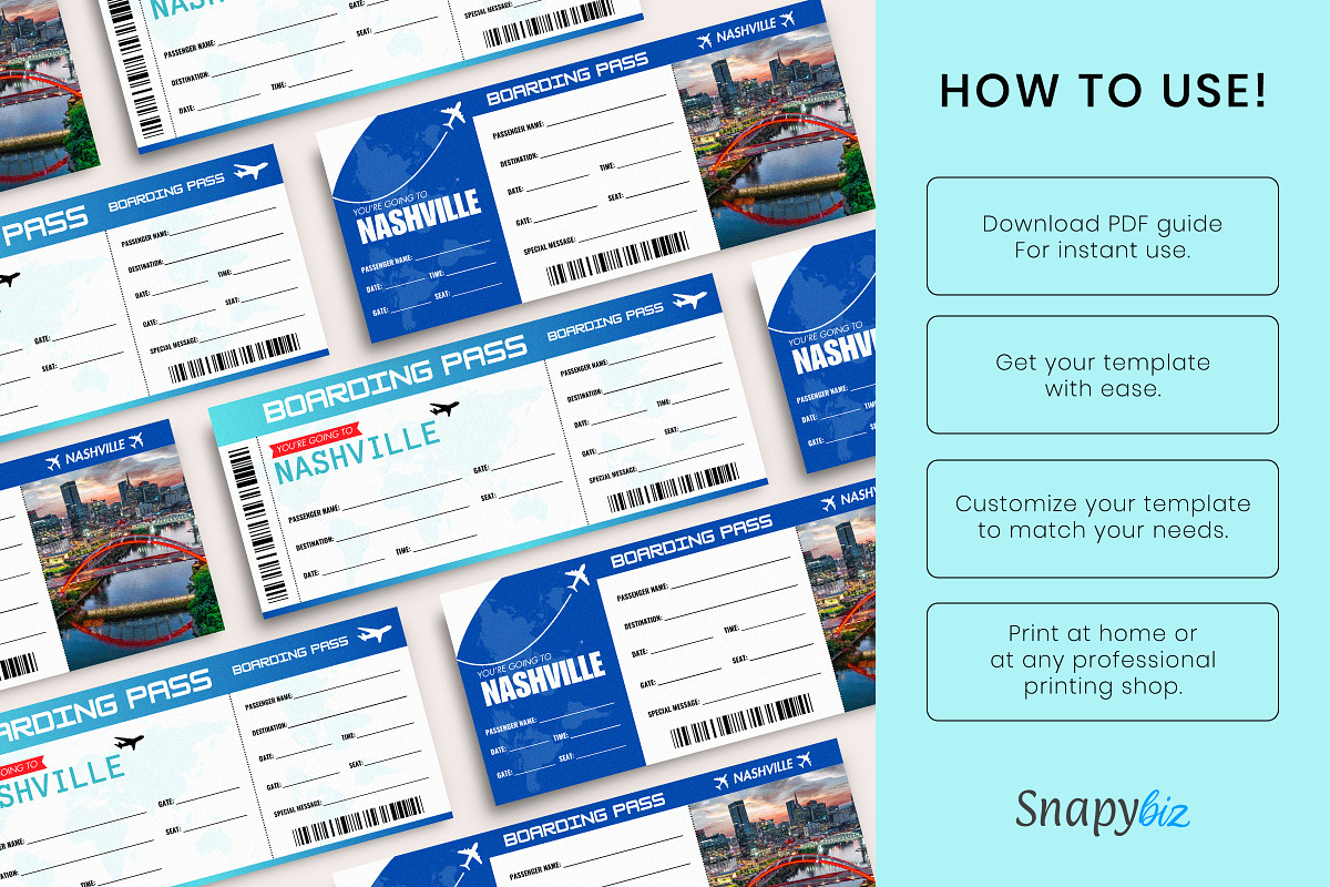 Nashville Trip Surprise Gift Ticket, a Templates & Theme by Snapybiz (Photo 8 of 10)