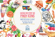 99 PHILIPPINE ICONS! Watercolor PNG, an Illustration by LilyBoo Clipart (Thumbnail 1 of 6)