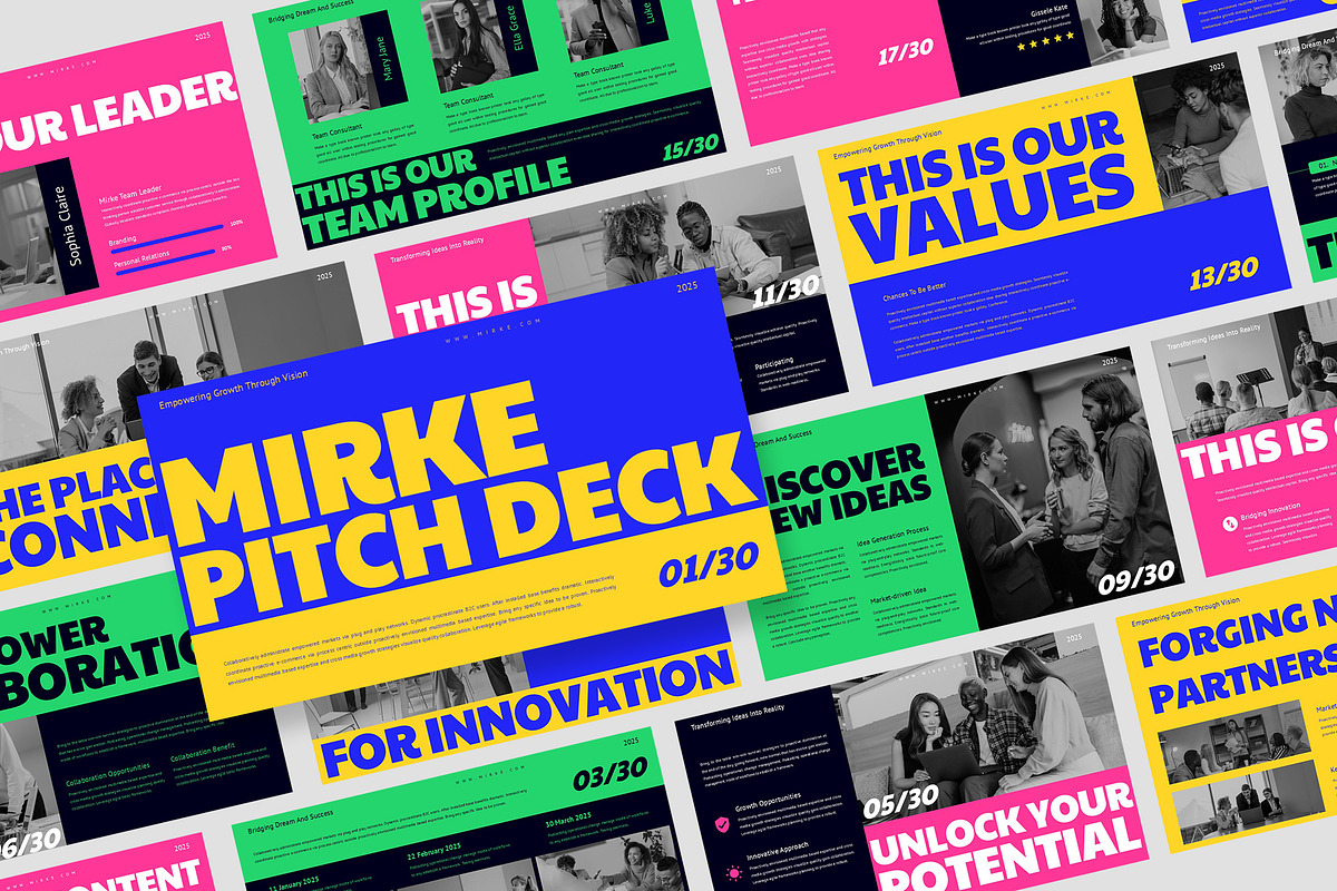 Mirke : Vibrant Color Google Slides, a Presentation Template by Punkl Camp (Photo 1 of 9)