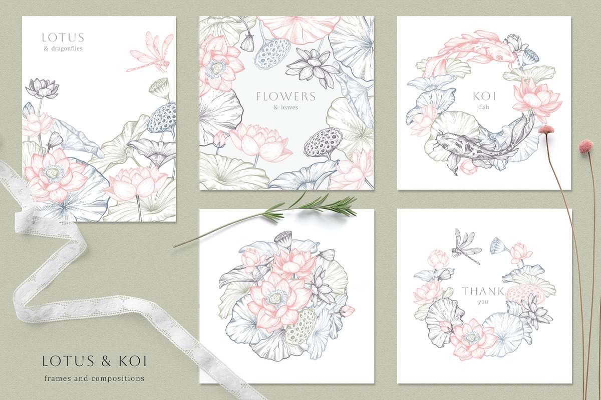 Lotus Blossom Vector Collection, a Pattern Graphic by Molly art (Photo 7 of 16)