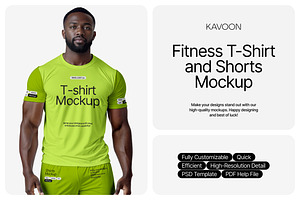 Fitness T-Shirt and Shorts Mockup
