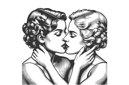 Romantic Vintage Illustration of Two, a Person Illustration by AlexArt