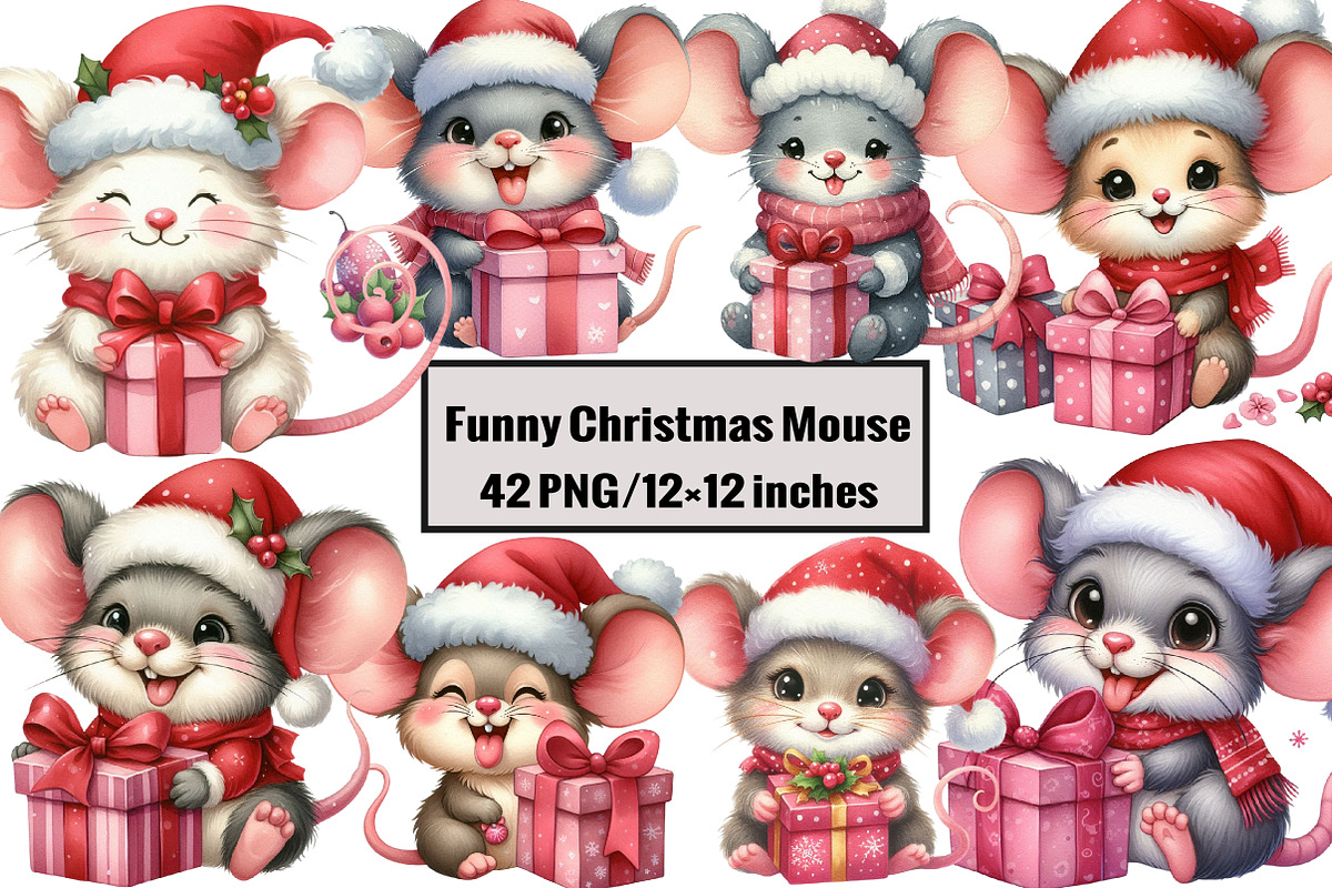 Funny Christmas Mouse, an Illustration by Design Market (Photo 1 of 4)