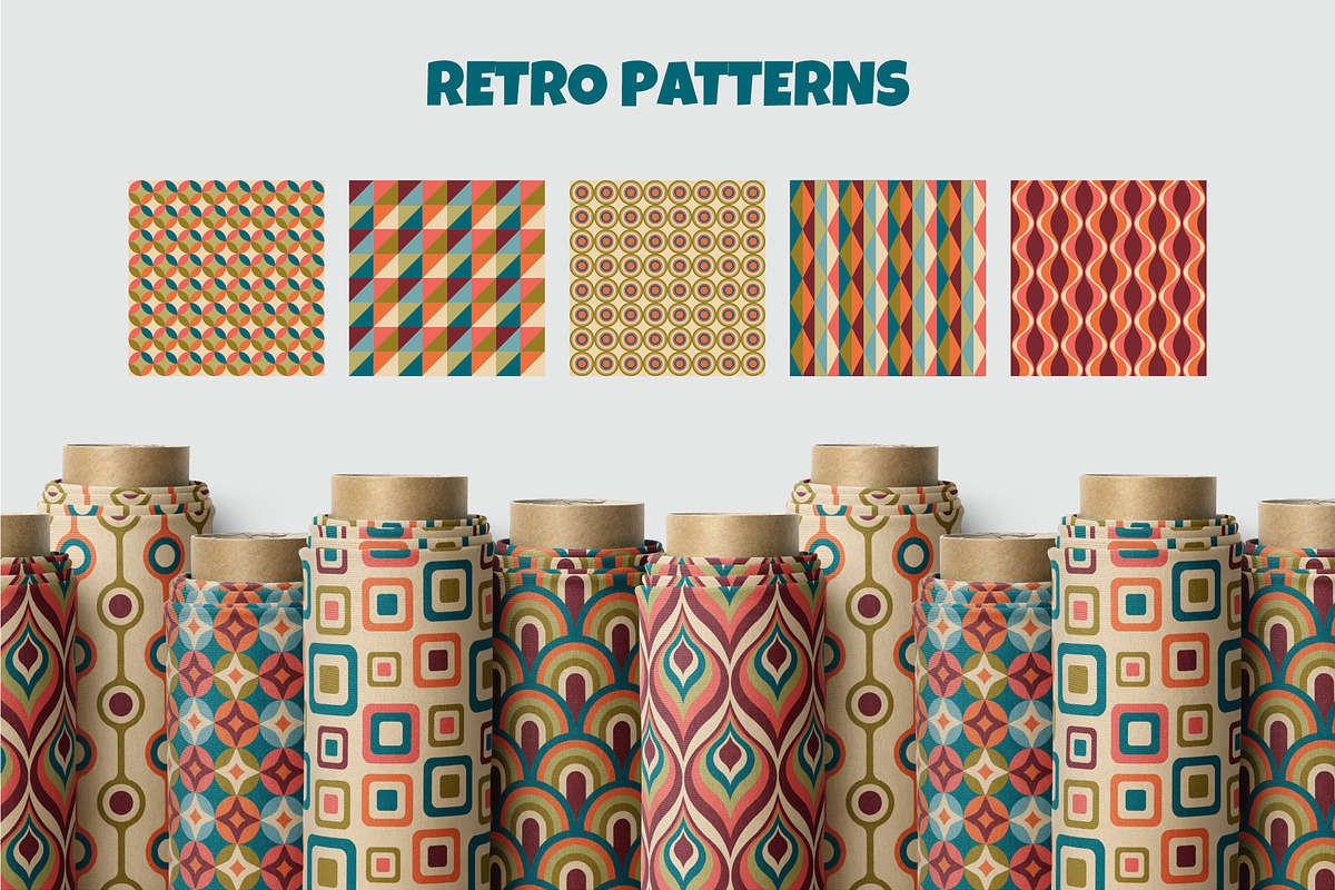 MID CENTURY Modern Seamless Patterns, a Pattern Graphic by AnnArt (Photo 9 of 10)