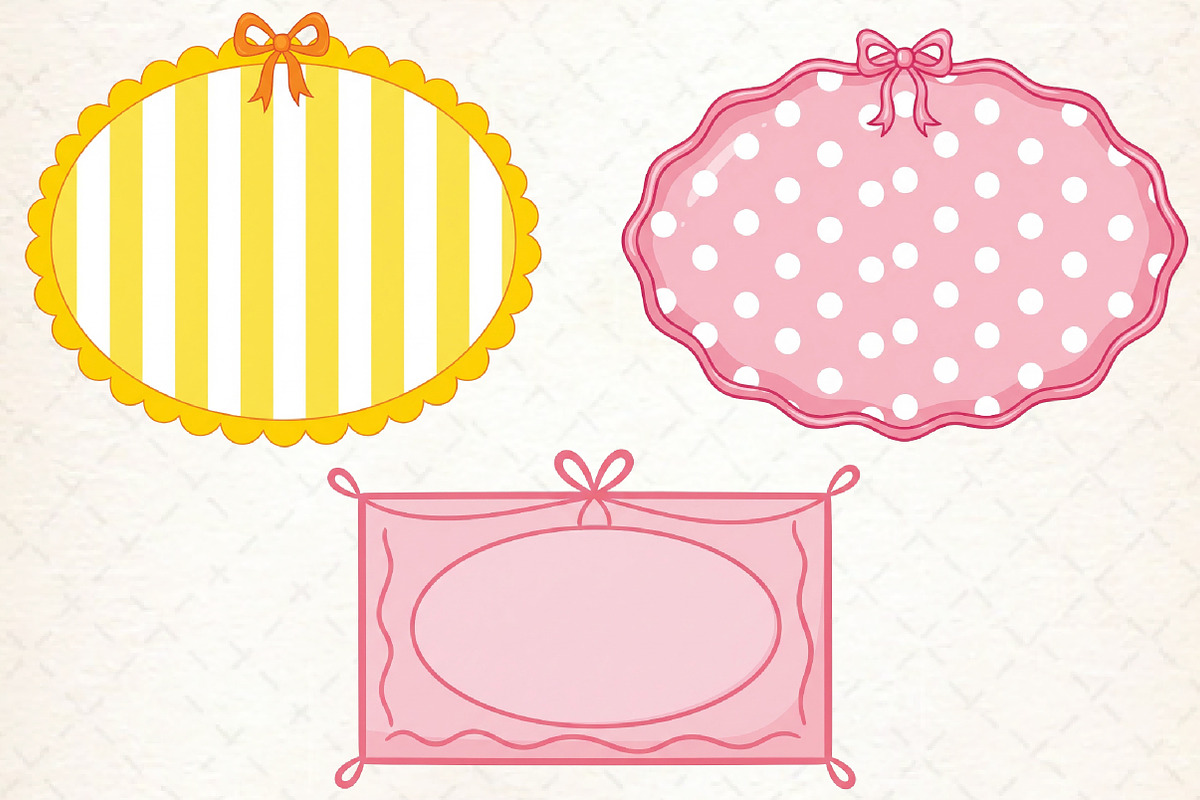 Hand-Drawn Coquette Frame Clipart, an Illustration by Libby Wishes (Photo 3 of 7)