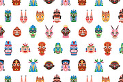 Ethnic tribal masks seamless pattern, a Pattern Graphic by Good Studio (Thumbnail 2 of 6)