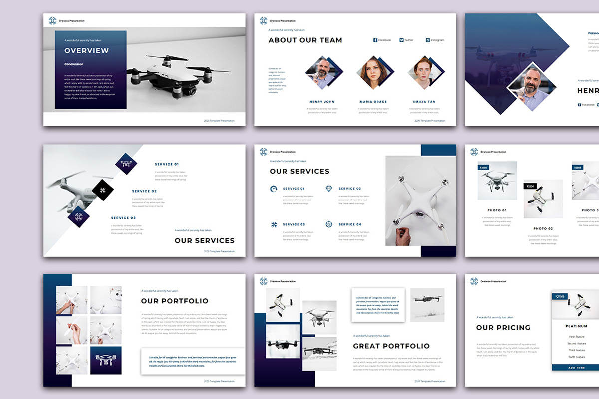 Droneox - Drone PowerPoint, a Presentation Template by Raseuki (Photo 4 of 6)