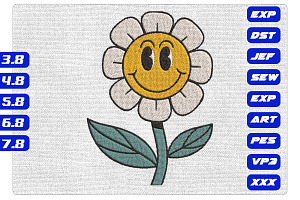 Vintage Smiley Face Daisy Design, an Illustration by Purpose Ekbal