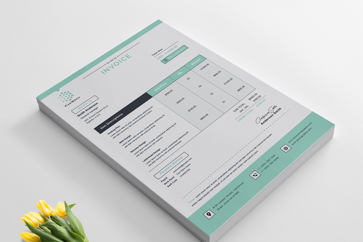 Invoice, a Stationery Template by TelaTemplates (Photo 4 of 10)