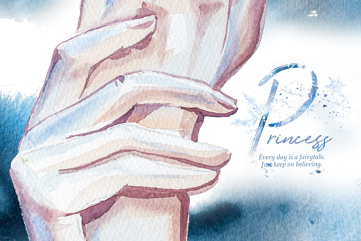 Hand-Painted Princess Clipart, a Decorative Illustration by ArtCreationsDesign (Photo 21 of 21)