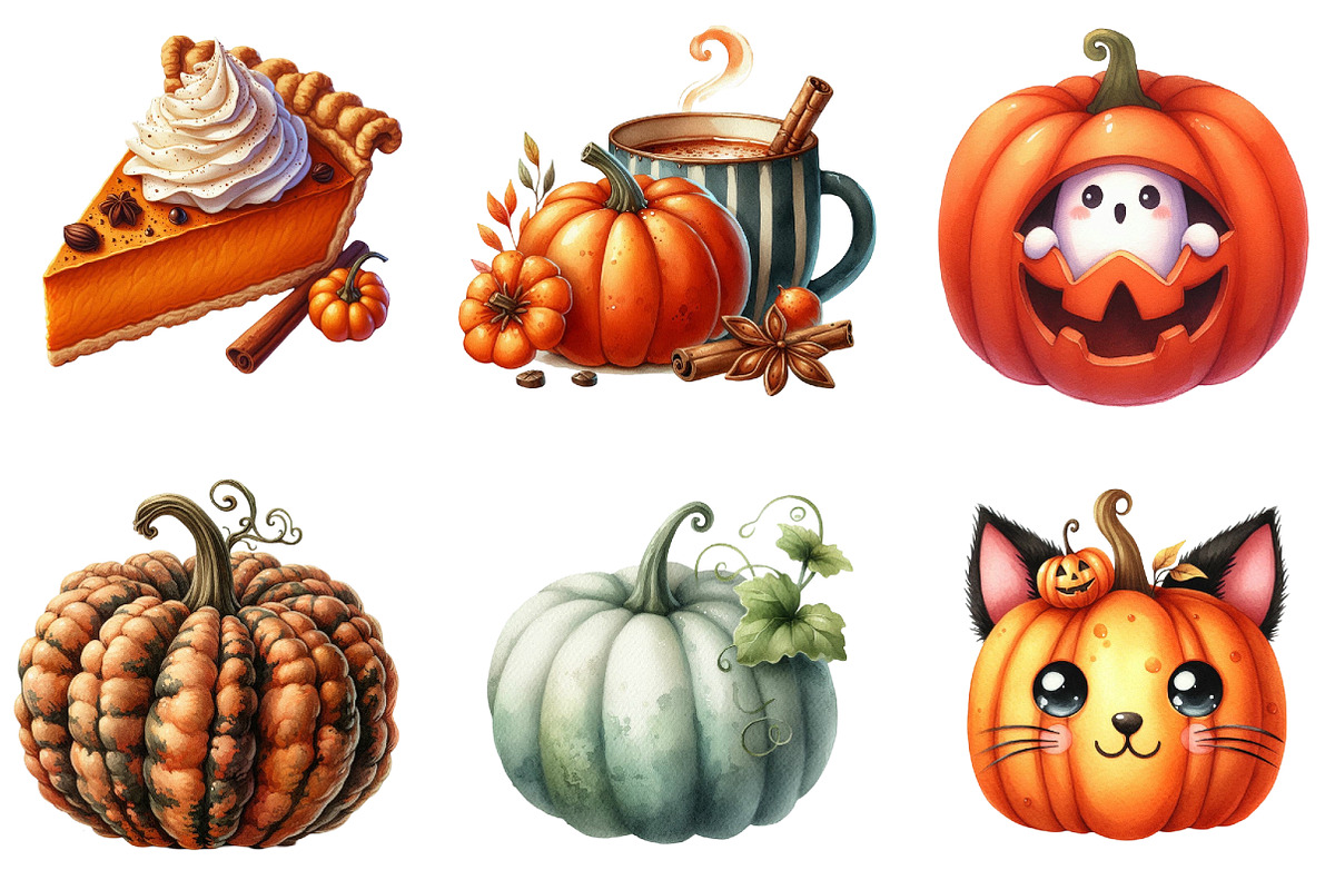 Pumpkin Clipart Fall Clipart Hallowe, an Illustration by DreamArtGraphic (Photo 4 of 4)