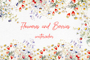 Watercolor Berries clipart Flowers, a Decorative Illustration by LeCoqDesign (Thumbnail 1 of 5)