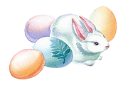Easter bunny watercolor clipart set, an Animal Illustration by masha gross (Thumbnail 2 of 4)