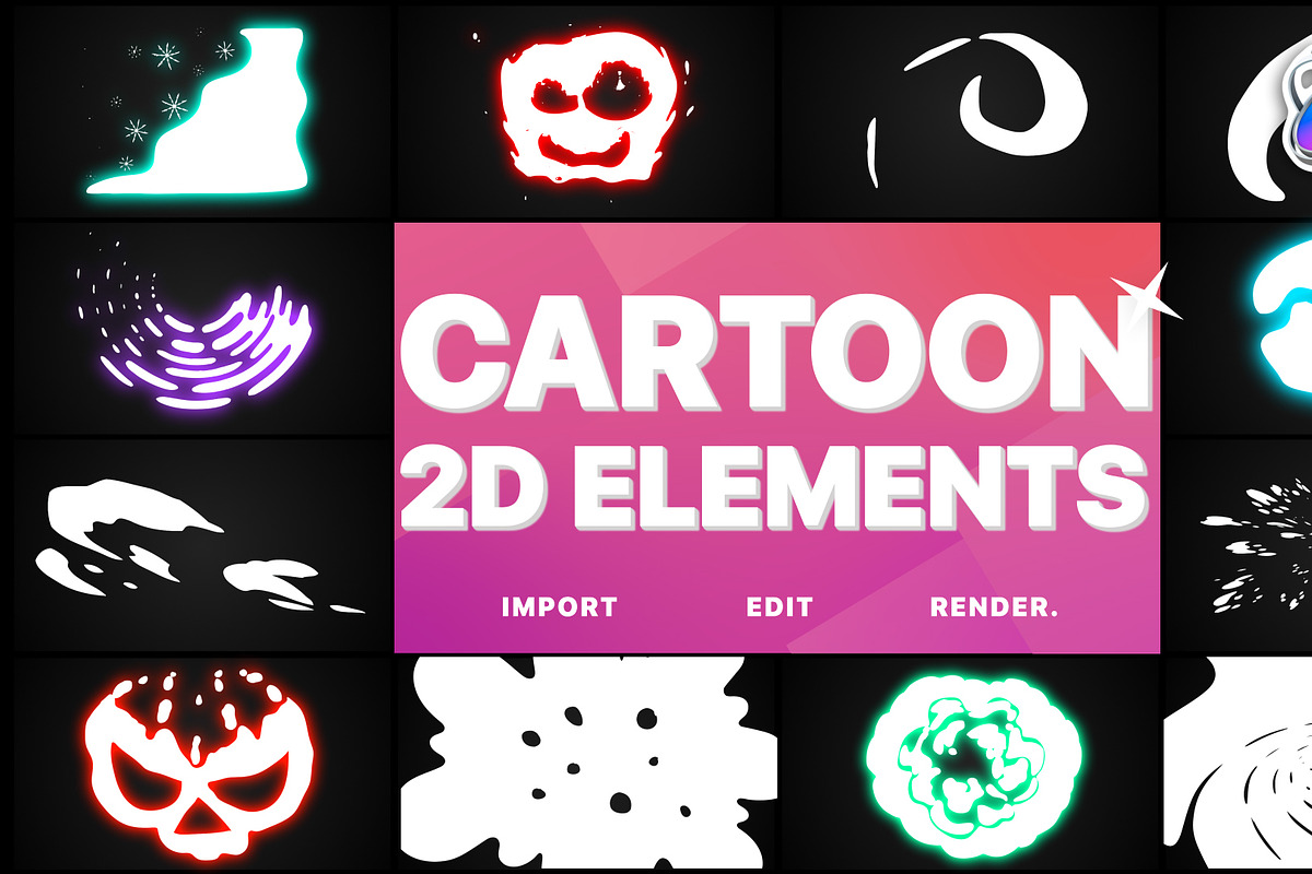 2D Cartoon Elements | FCPX, a Templates & Theme by FlashFXbox (Photo 1 of 2)