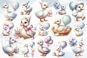 Watercolor Baby White Goose Birthday, a Graphic by designcity5 (Thumbnail 3 of 5)