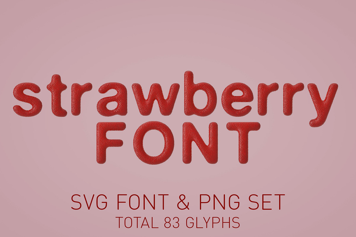 Strawberry Bitmap Font & PNGs, a Sans Serif Font by Creative Graphics (Photo 1 of 6)