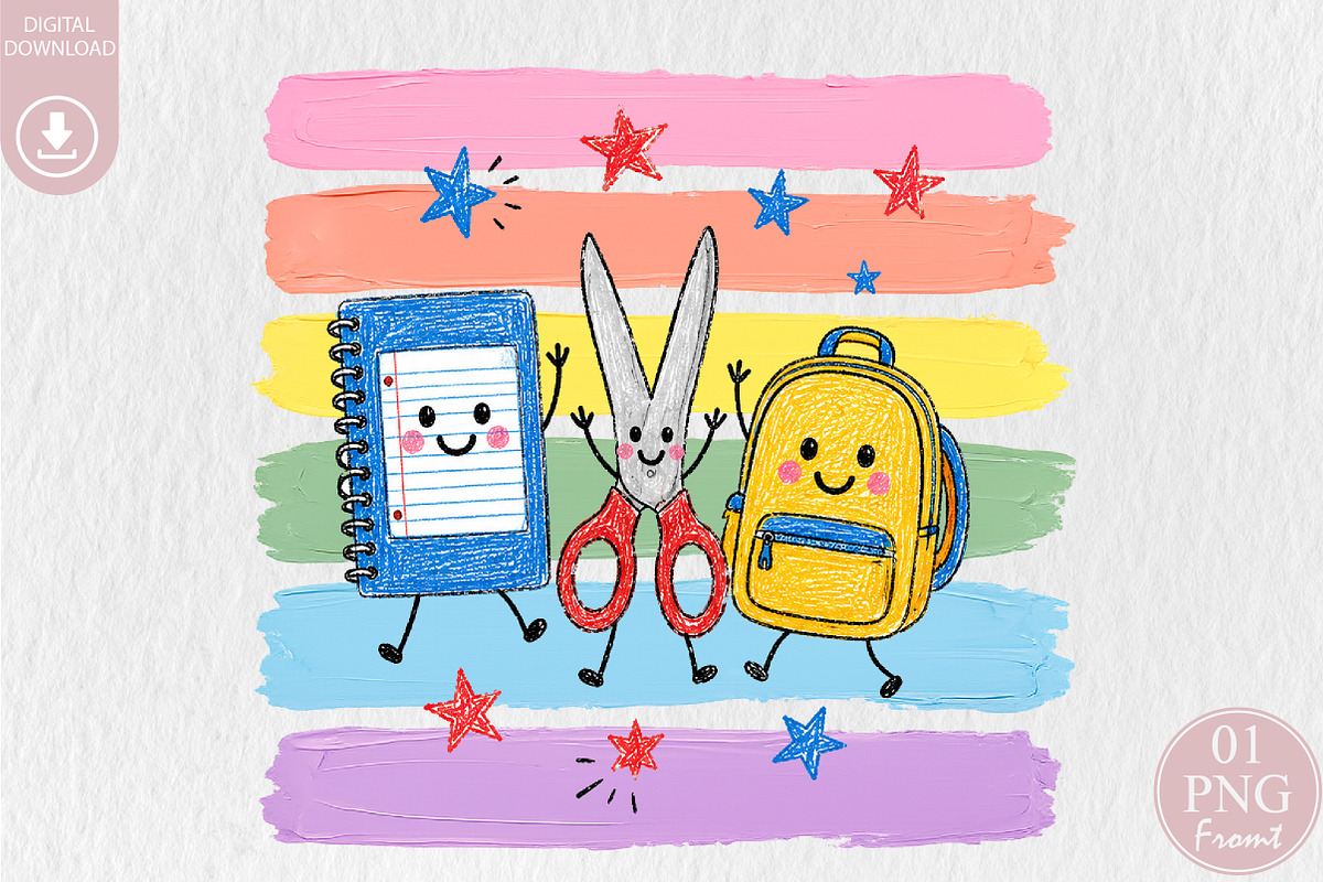 Back to School PNG, School Supplies, a Seasonal Illustration by Rose Art (Photo 1 of 5)