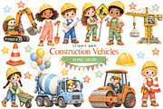 Construction Vehicles Clipart, a Transportation Illustration by Villa 11 Estudio (Thumbnail 1 of 9)