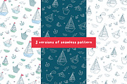 Nautical Seamless Children Pattern, a Pattern Graphic by dlinnaya (Thumbnail 2 of 4)