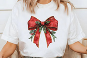 Red Coquette Christmas Bow Clipart, an Illustration by Libby Wishes (Thumbnail 4 of 7)