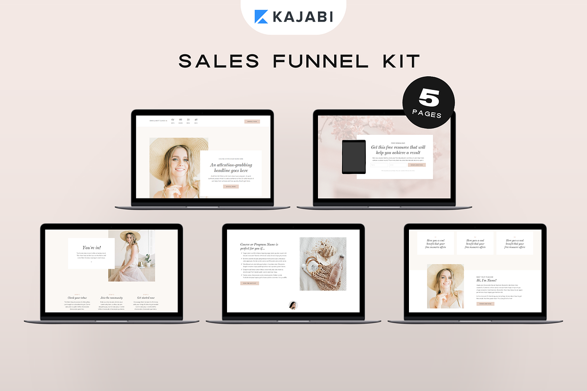 Kajabi Sales Funnel Template Bundle, a Landing Page Template by Pixel & Flow (Photo 1 of 9)