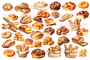 Baked Bakery Collection Clipart, a Food Illustration by Watercolor Digital (Thumbnail 4 of 9)