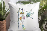 Summer Dragonfly Garden Clipart, an Illustration by Watercolor design (Thumbnail 2 of 3)