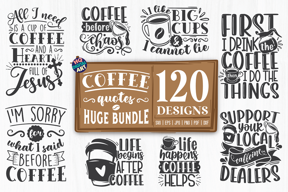 Huge Coffee SVG Bundle, a Food Illustration by HQDigitalArt (Photo 11 of 15)