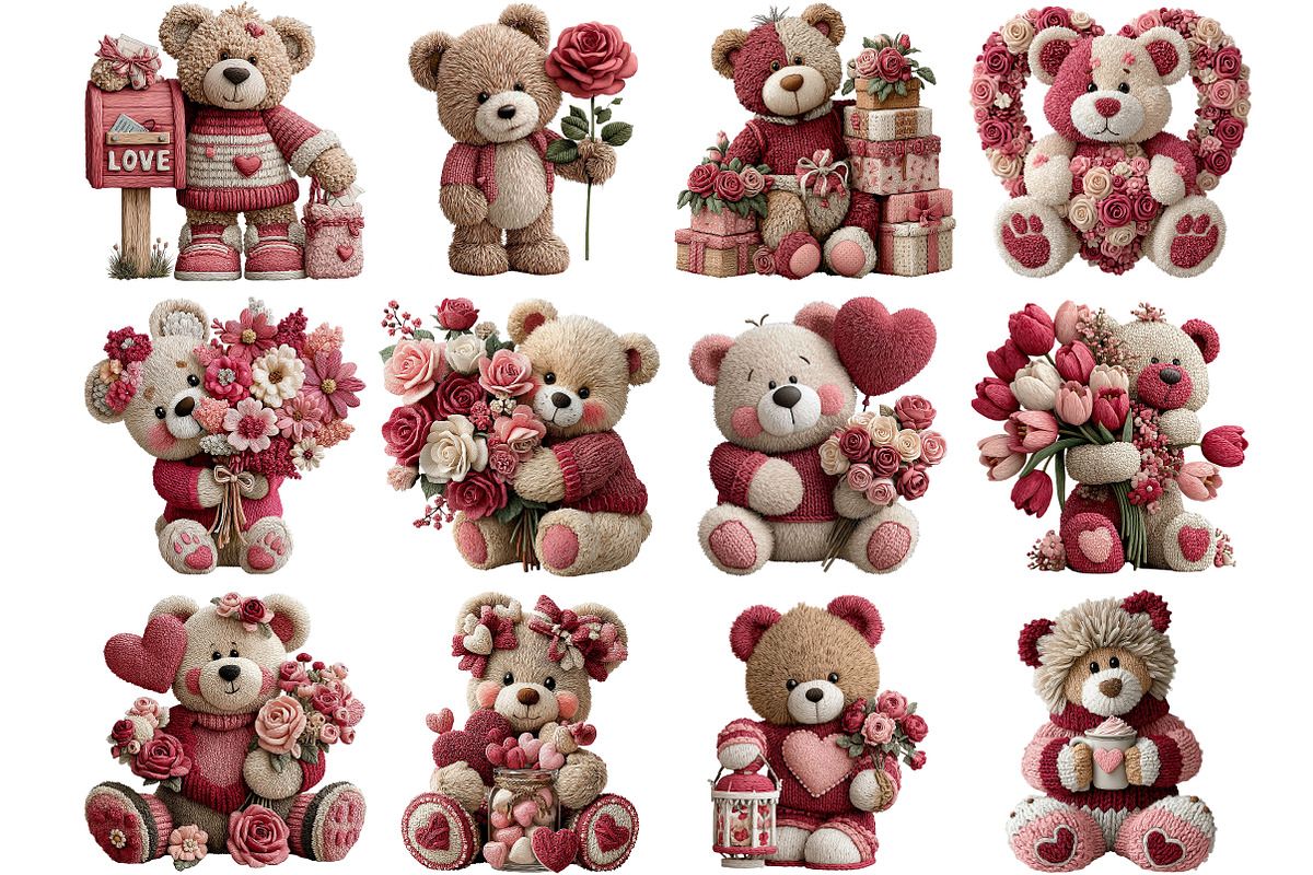 Whimsical Valentine Teddy Bear, an Illustration by DreamArtGraphic (Photo 2 of 4)