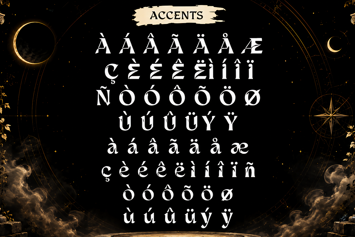 Luna Muse Gothic Decorative Typeface, a Blackletter Font by mesuka (Photo 7 of 7)