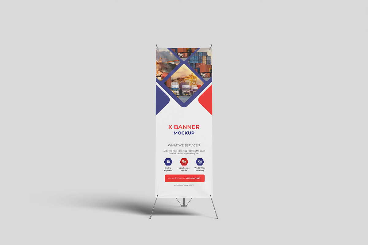 X Banner Mockup, an Advertising Mockup by Hazzpro_Std (Photo 3 of 5)