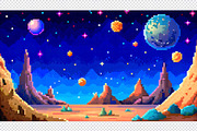 Alien Planet Pixel Art Background, a Background Graphic by minhm2m (Thumbnail 2 of 12)