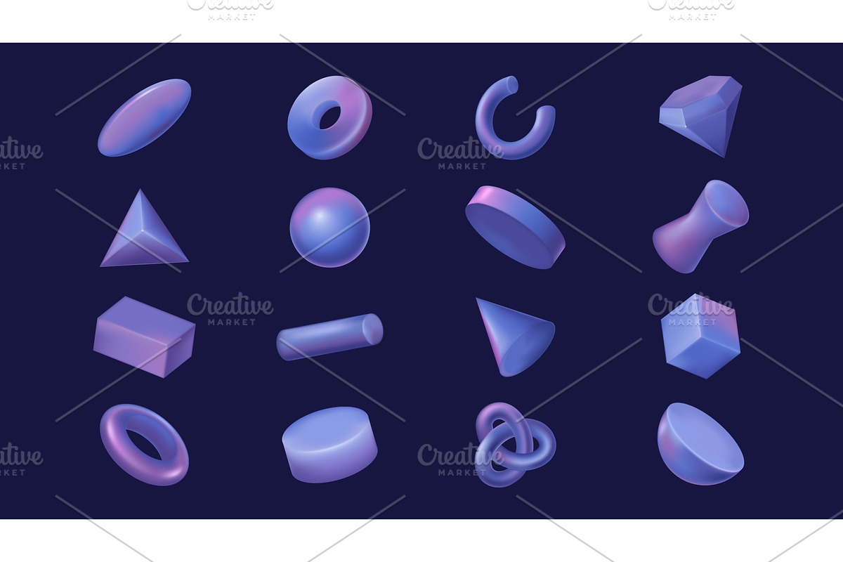Geometric Shapes 3D Illustration, an Object Illustration by alexdndz