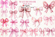 Pink Bow Clipart, Watercolor pngBow, an Illustration by Watercolor design (Thumbnail 1 of 4)