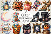 Vintage Glitter Halloween Clipart, an Illustration by DreamPrint404 (Thumbnail 1 of 5)