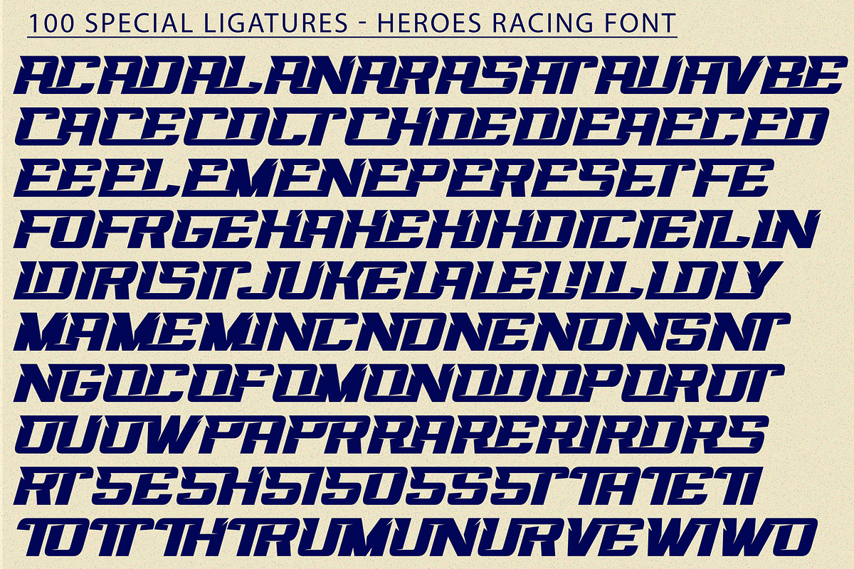 Heroes Racing Font, a Sans Serif Font by 177Studio (Photo 8 of 8)