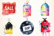 Watercolor Discount Tag Black Friday, an Illustration by DreamCafeArt (Thumbnail 2 of 5)