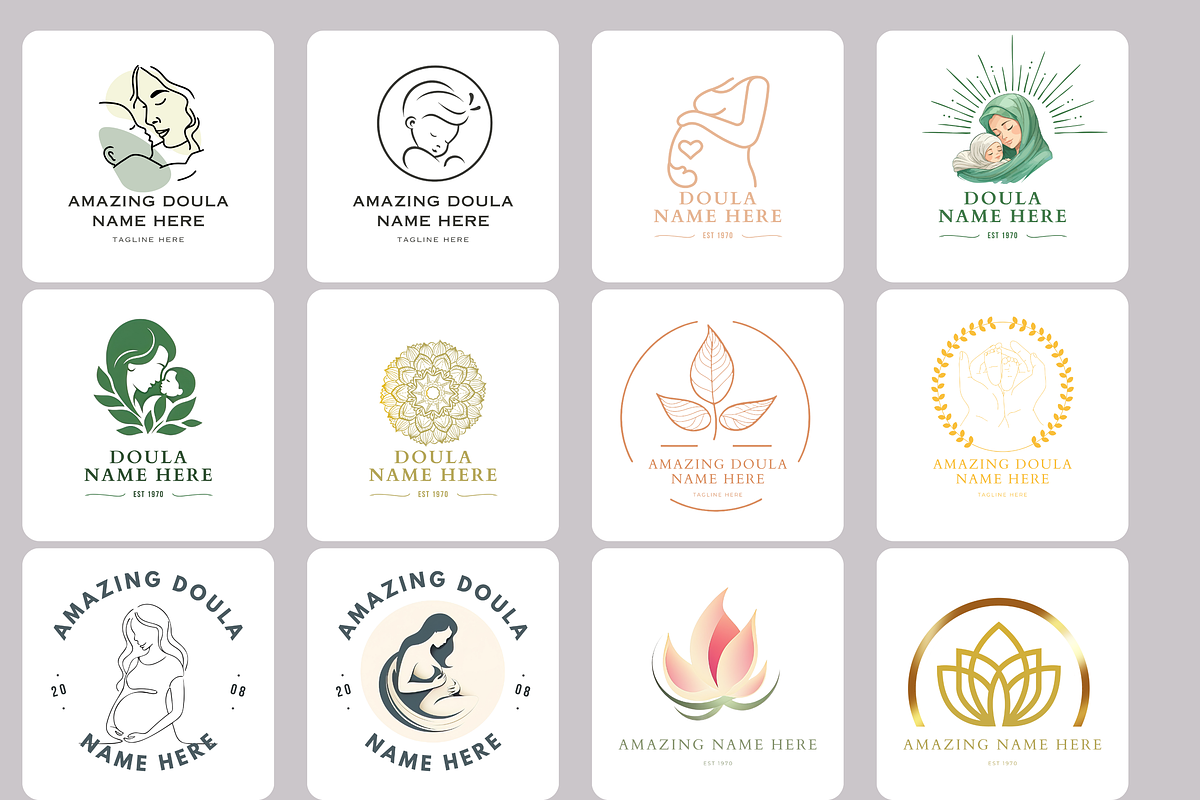 POSTPARTUM DOULA LOGOS TEMPLATES, a Branding & Logo Template by Daring Digies (Photo 4 of 7)