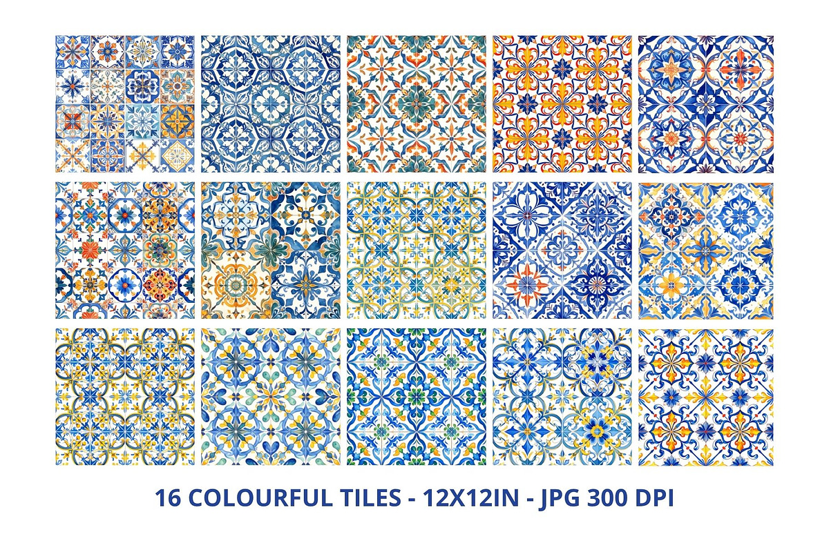 Portuguese Tiles Pattern Collection, a Pattern Graphic by Anna Design Studio (Photo 11 of 17)