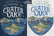 Crater Lake National Park Oregon Tee, an Illustration by Paul Lesser (Thumbnail 2 of 9)