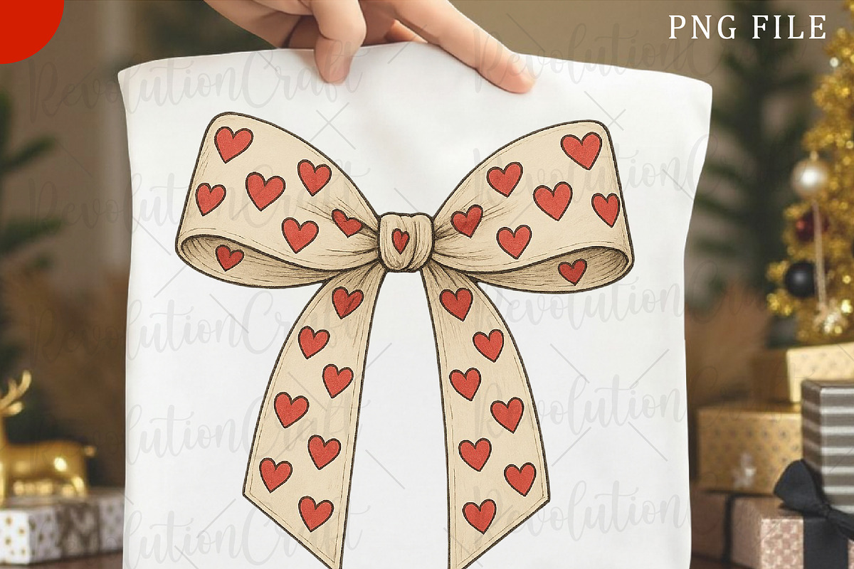 Hearts Coquette Valentine's Bow Png, an Illustration by OK Design (Photo 3 of 4)
