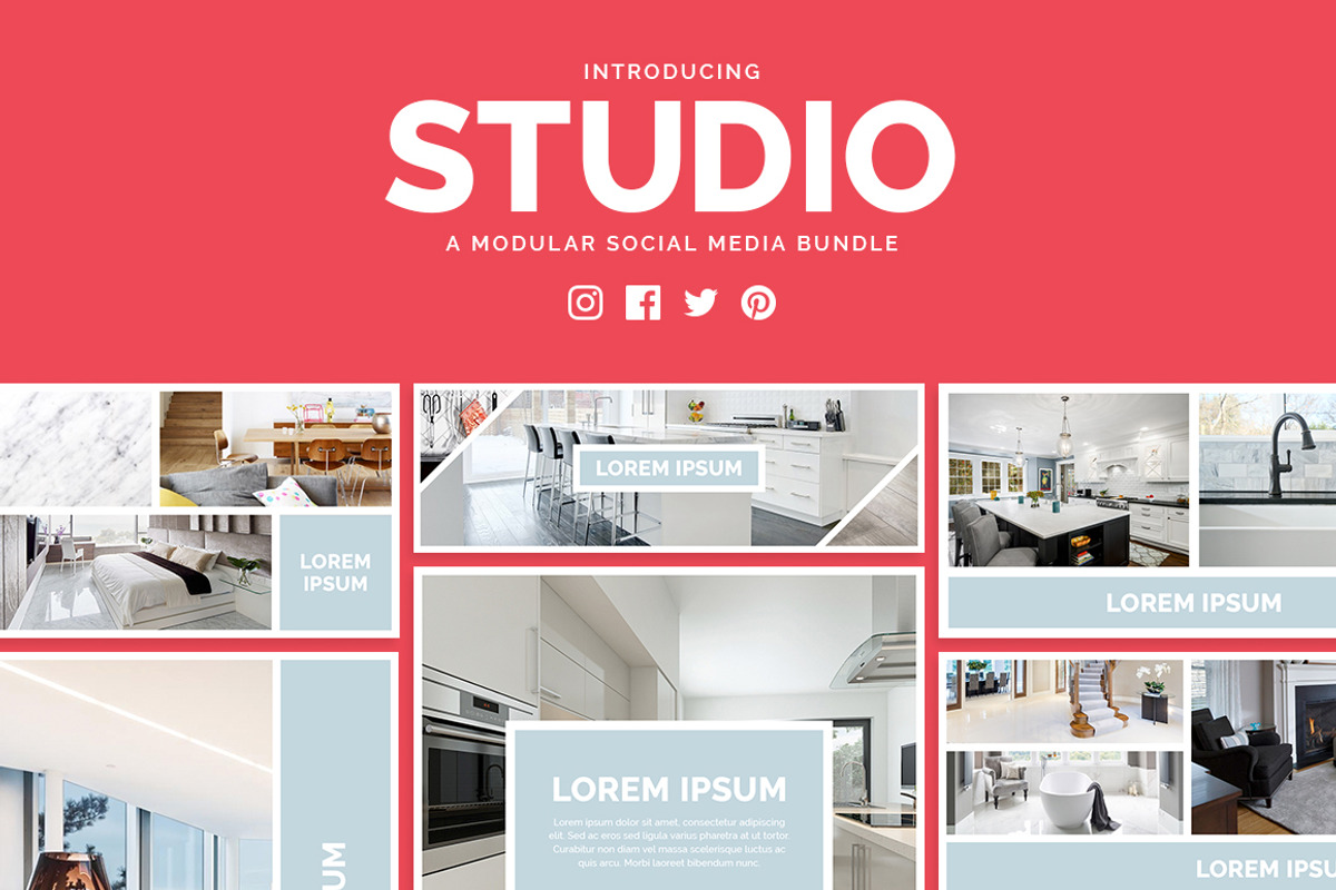 STUDIO Social Media Bundle, a Social Media Template by Grid Based Design (Photo 1 of 6)
