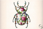 Floral Beetle PNG, an Illustration by Craft Nest (Thumbnail 1 of 7)