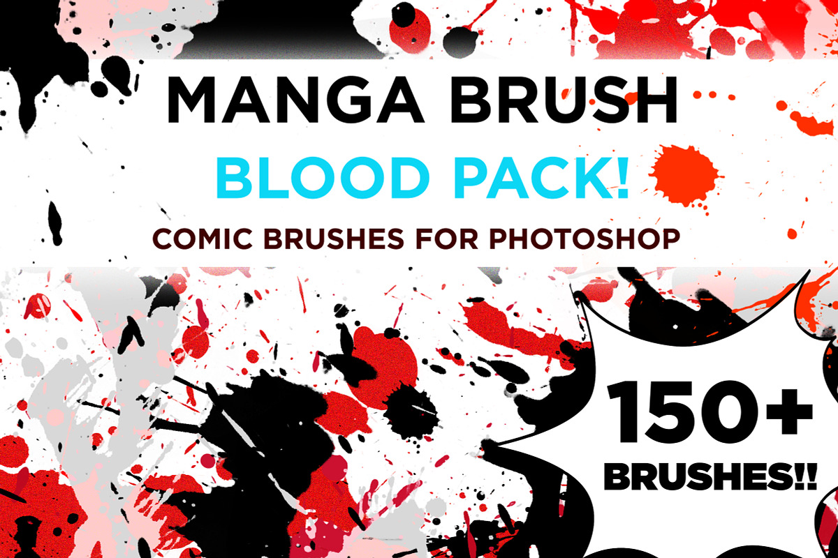 Anime Blood Brushes - Procreate, PS, a Brush Add-On by Manga Brush (Photo 3 of 4)