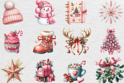 Girly Christmas Watercolor Clipart, an Illustration by Black Bird Studio (Thumbnail 3 of 6)