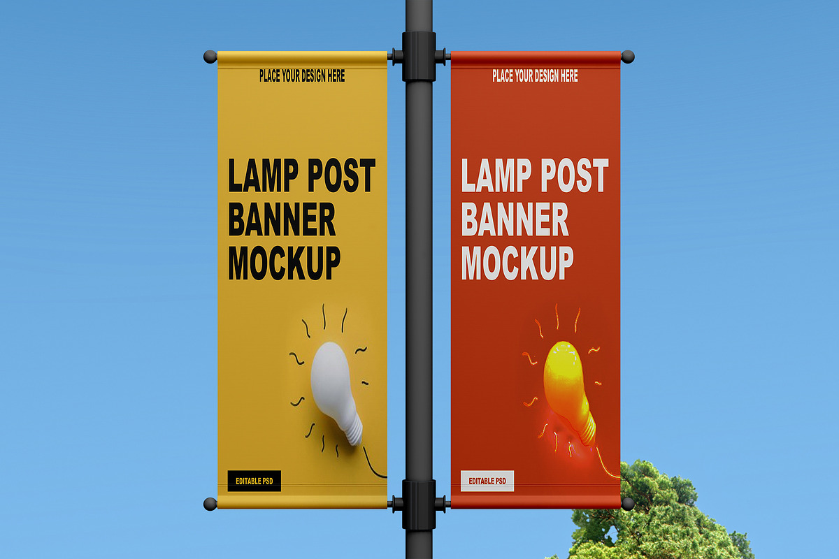 Lamp Post Banner Mockup, a Product Mockup by Designbuys (Photo 14 of 20)