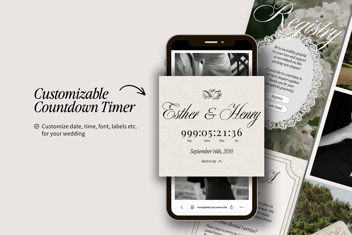 Wedding Website Template Canva, a Landing Page Template by Warmsoulgallery (Photo 6 of 10)