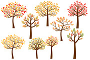Fall trees clip art, Autumn trees, a Seasonal Illustration by Pravokrugulnik (Thumbnail 2 of 2)