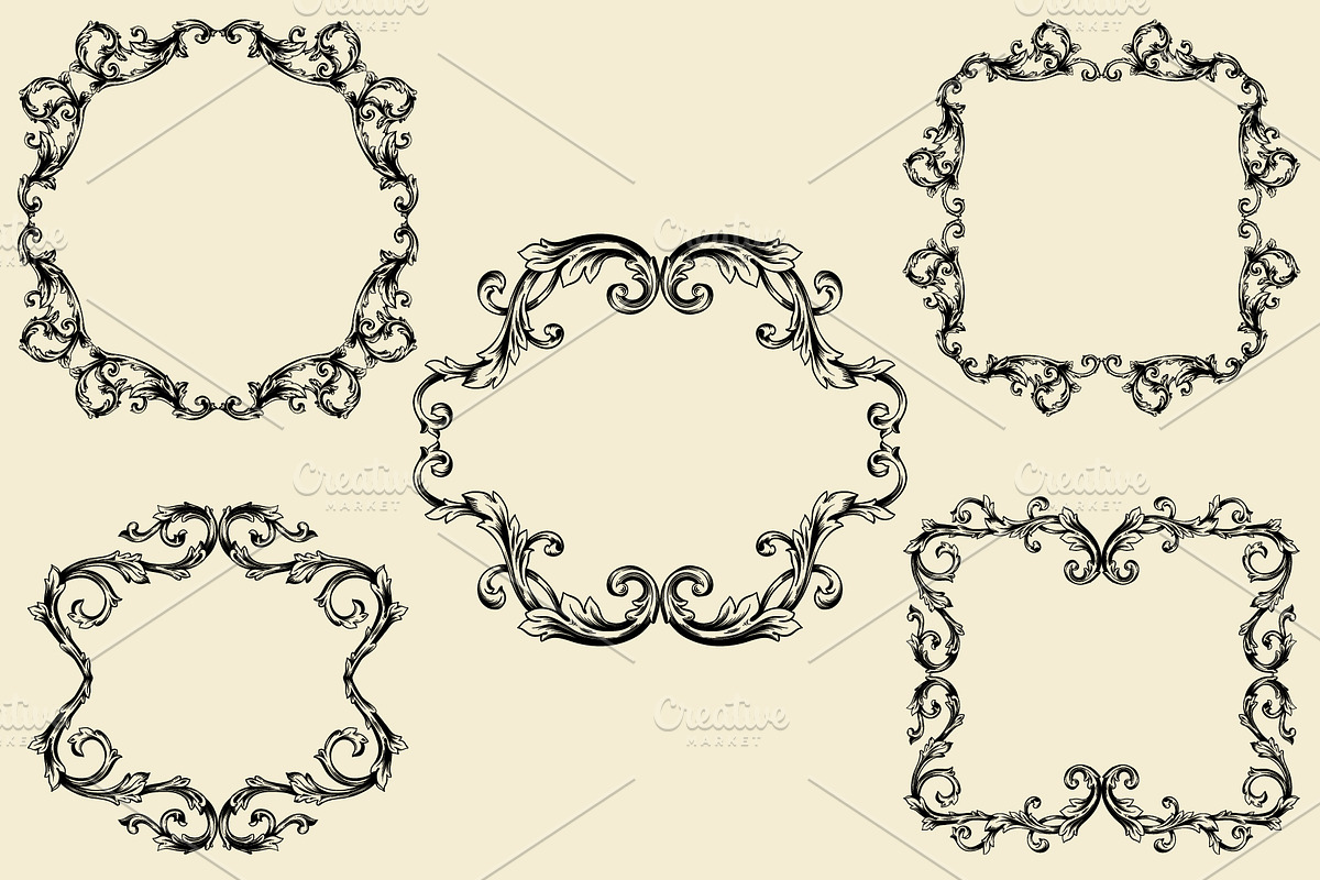 Borders and Frames Ornate Baroque, a Decorative Illustration by Samira (Photo 4 of 7)