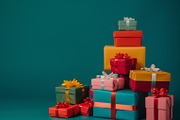 86 Gift boxes with ribbons and bows, a Holiday Photo by Handmadefont (Thumbnail 34 of 90)